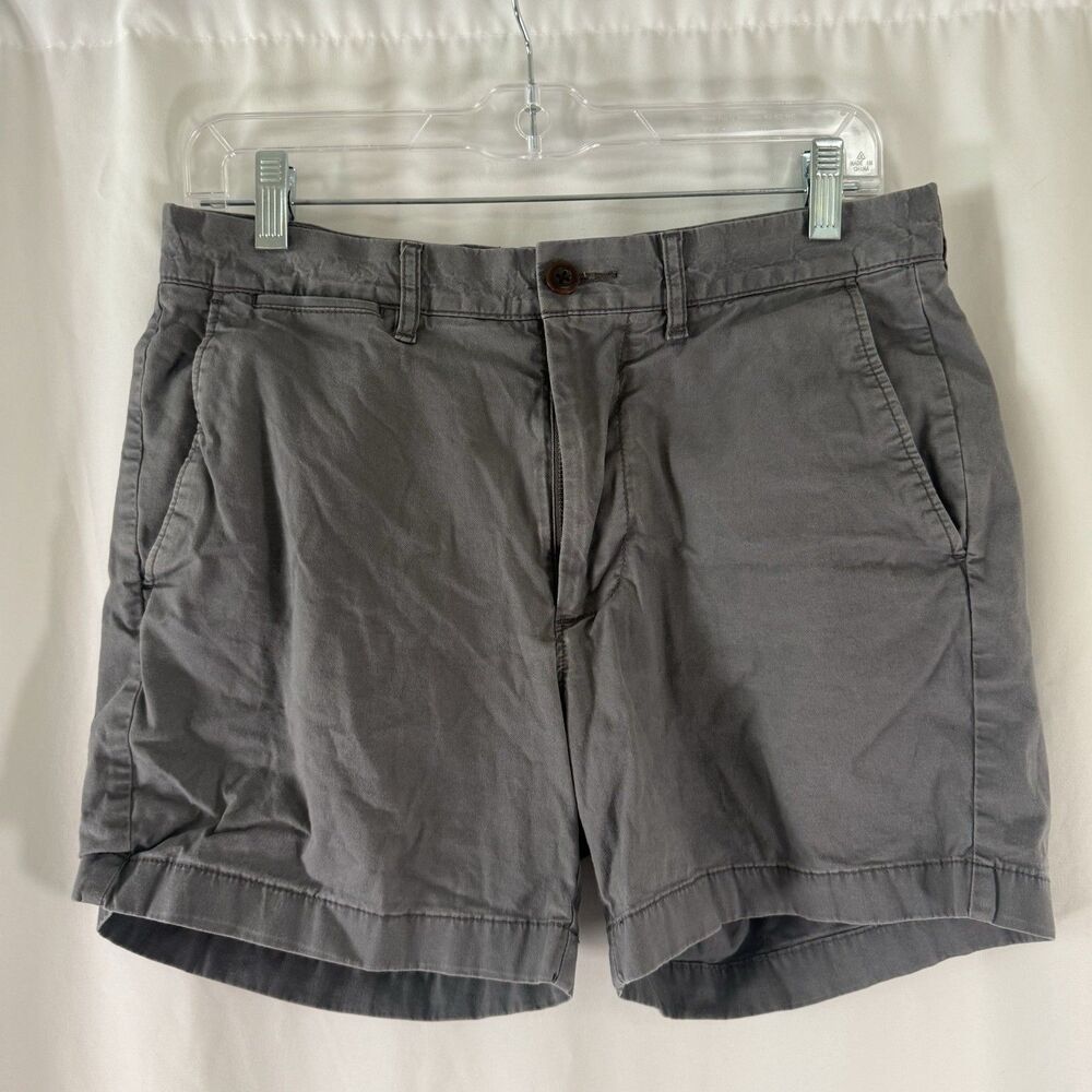 J. Crew Chino Shorts Women's 29 Grey Flat Front Slash Pockets Cotton Blend 5" In